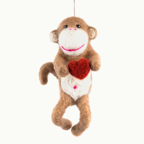 Felt Monkey with Heart